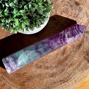 Blue Watermelon Fluorite Statement Tower with Rainbows 8.5 Inches